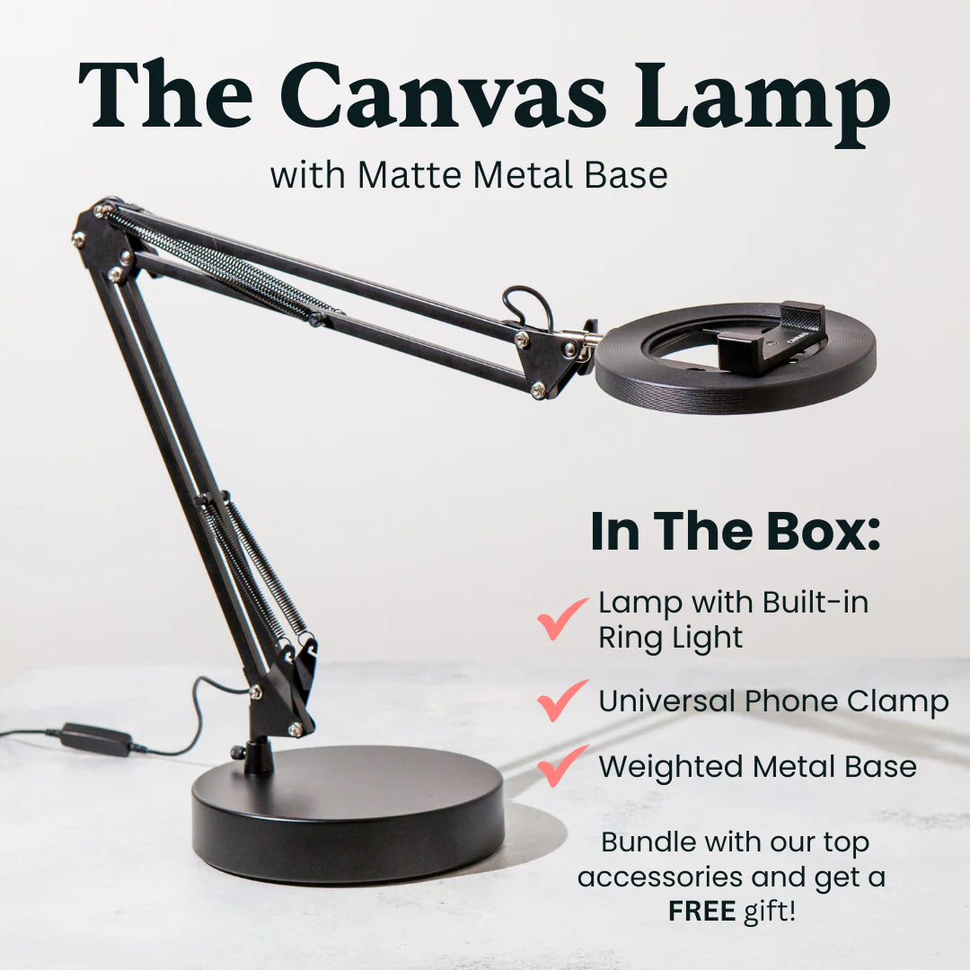 Canvas Lamp with Weighted Matte Metal Base - Image 12