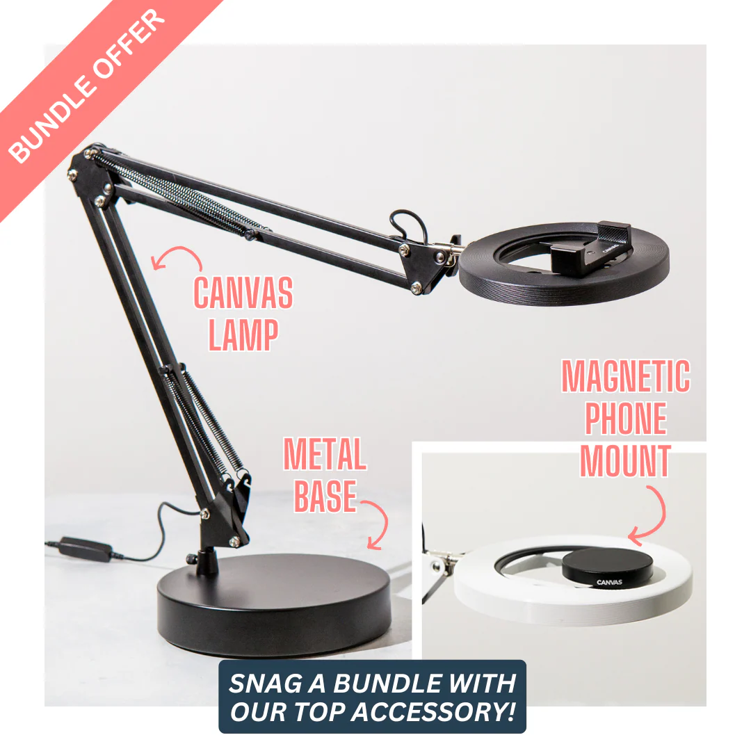 Canvas Lamp with Weighted Matte Metal Base - Image 13
