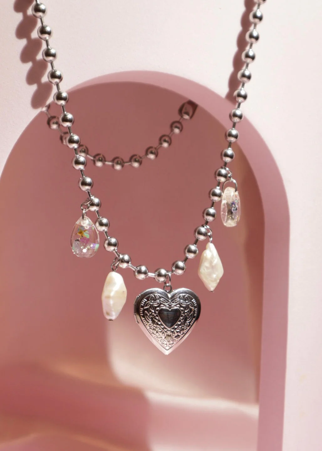 Heartfelt Teardrop Ball Chain Necklace | Yuuka Universe - Image 3