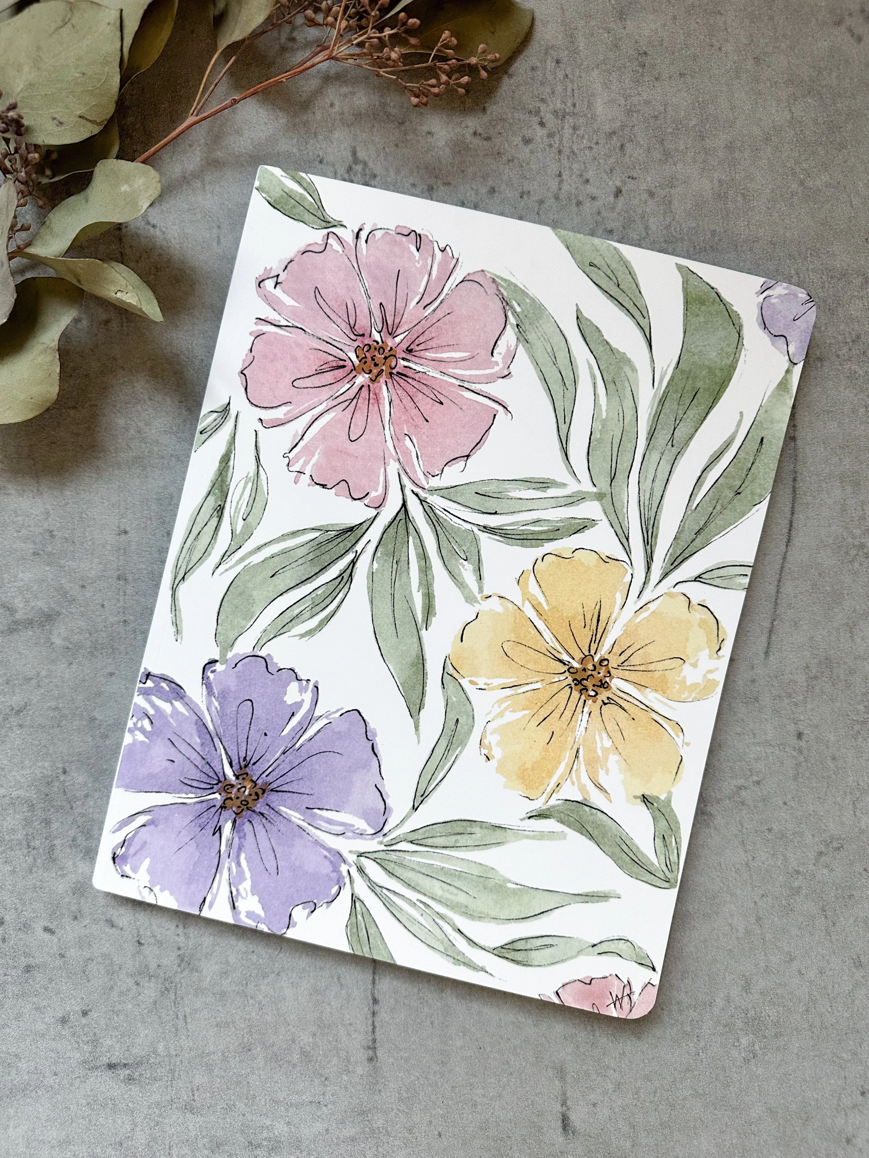 Notebook: Large Flowers | Art by Whitney Alyssa